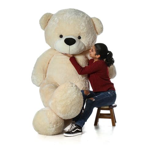foot life size cozy cream giant teddy bear cuddles  biggest