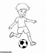 Coloring Soccer Boy Pages Ball Kicking Drawing Kids Boys Color Print ציעה כדורגל דפי Drawings Soccerball Girl לציעה להדפסה Popular sketch template