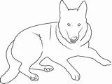 German Shepherd Coloring Dog Pages Drawing Line Color Kids Dogs Coloringpages101 Popular sketch template