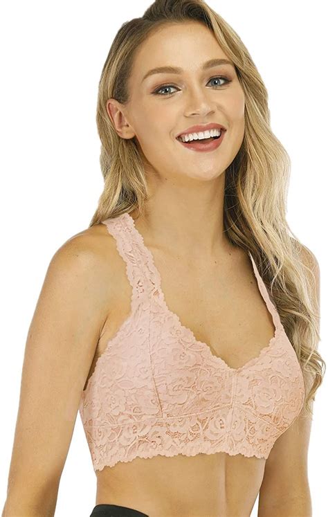 rolewpy women s sexy lace bra removable padded racerback breathable