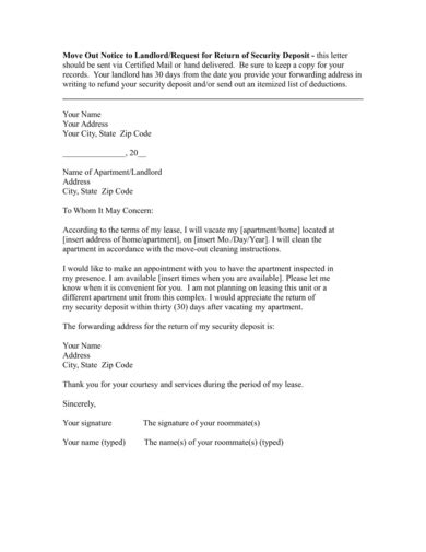 tenant move  letter  examples format sample examples