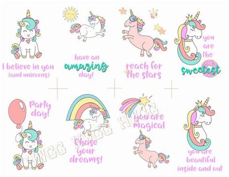 printable lunchbox notes magical unicorn cards back to