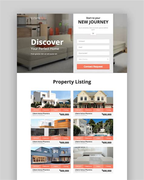 real estate landing page template downloads