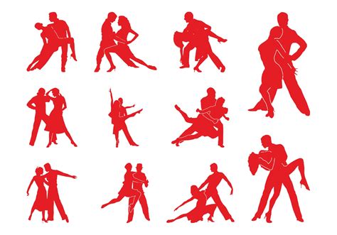 tango couples silhouettes download free vector art