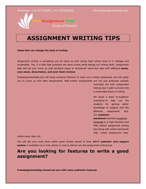 assignment writing tips  heathledger issuu