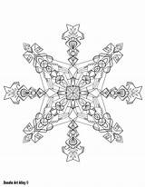 Coloring Pages Snowflake Alley Doodle sketch template
