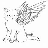 Coloring Angel Pages Cat Getdrawings Wings sketch template