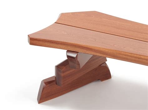 nico yektai shifting slab bench contemporary wood bench