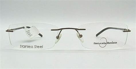 naturally rimless nr341 brn brown womens eyeglasses rx frames 53 20 135