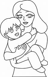 Mother Mom Clipart Outline Child Coloring Drawing Clip Line Cliparts Color Baby Father Template Sad Library Pages Clipground Favorites Add sketch template