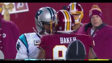 cam newton gets taunting penalty after head to head hit