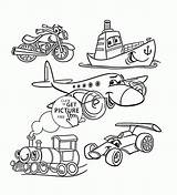 Coloring Transportation Pages Transport Toddlers Vehicles Cartoon Kids Printable Train Set Preschool Tractor Sheets Color Car Military Wuppsy Printables Print sketch template