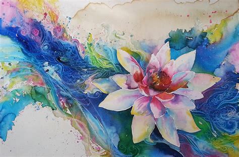 Lotus Flower Painting By Christy Freeman