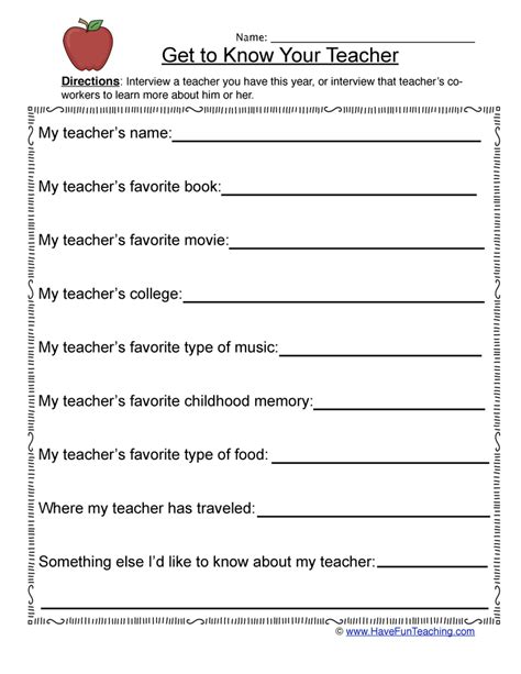 My Teacher Worksheet By Teach Simple