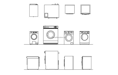 front load washing machine  cad drawings