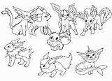 Eevee Evolutions Colorare sketch template