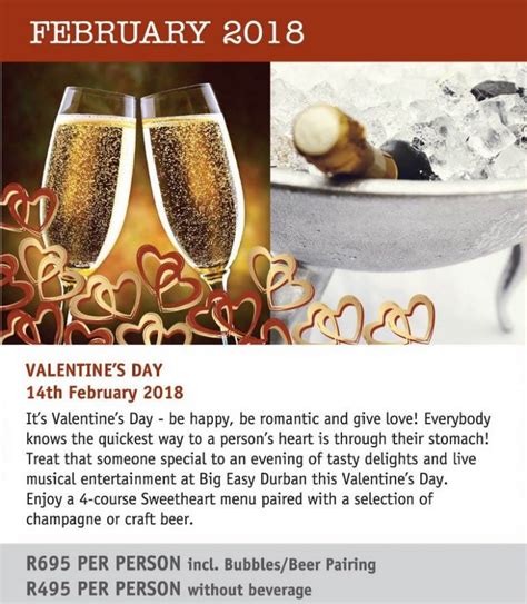 Enjoy Valentine S Day At Big Easy Winebar And Grill Durban Restaurants