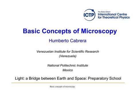 basic concepts  microscopy indico homeindicoictpitevent