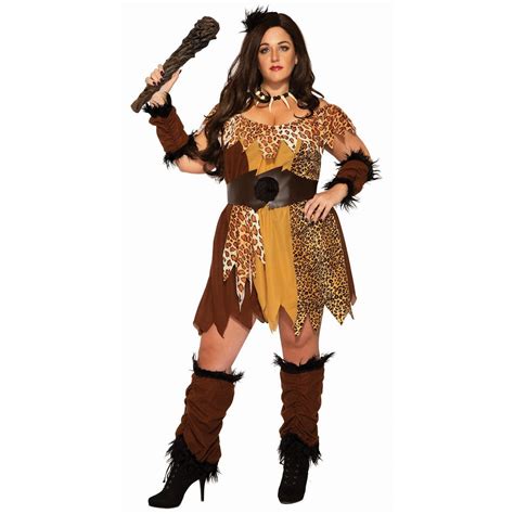 halloween cave woman plus adult costume