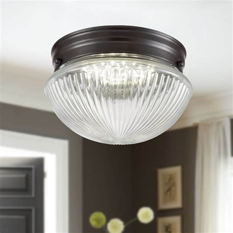 industrial led flush mount ceiling lights with dome clear glass