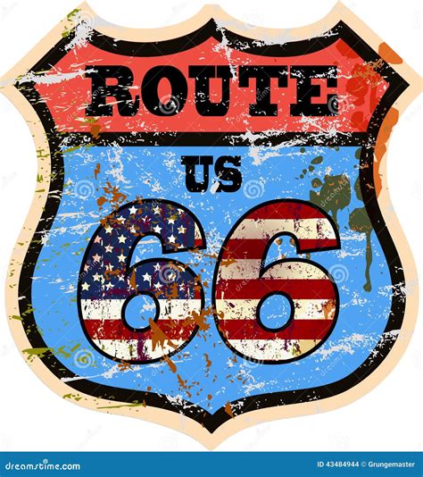 vintage route  road sign stock vector image  american