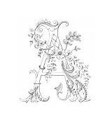 Coloring Flowered Monograms Magic Monogram Decorated Letter Flower sketch template