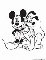 Pluto Mouse Coloring Mickey Pages Disney Printable sketch template