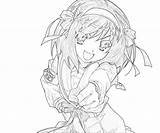 Haruhi Suzumiya sketch template