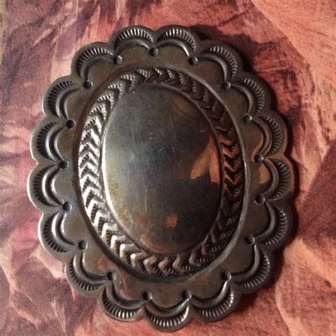 signed rj vintage native american concho pin by tessey2 on