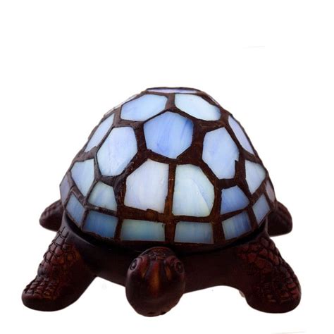 river  goods stained glass led wireless turtle   table lamp