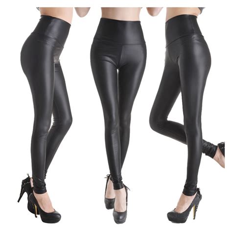 sexy skinny fashion high quality pu leather tight women s legging pant