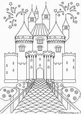 Castle Colouring Fairy Pages Village Castles Become Member Log sketch template