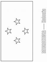 Coloring Micronesia Flag sketch template