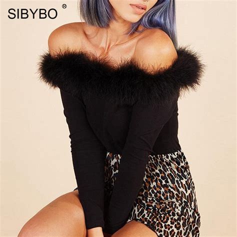 buy sibybo autumn off shoulder skinny sexy bodysuit
