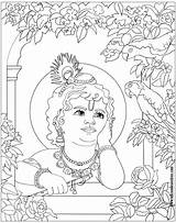 Coloring Krishna Pages Getdrawings sketch template