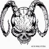 Skull Tattoo Demon Designs Tattoos Tattoosnet Deviantart Skulls Demons sketch template