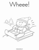 Coloring Visit Colouring Winter Sledding Twistynoodle Pages sketch template