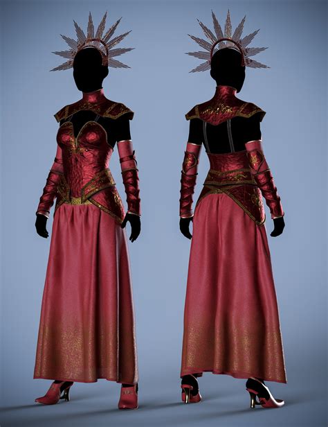 dforce elena dark queen outfit for genesis 8 and 8 1 females bundle