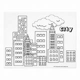 City Coloring Buildings Architecture Pages Kb sketch template