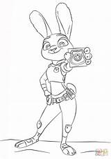 Coloring Zootopia Judy Hopps Pages Drawing Printable sketch template