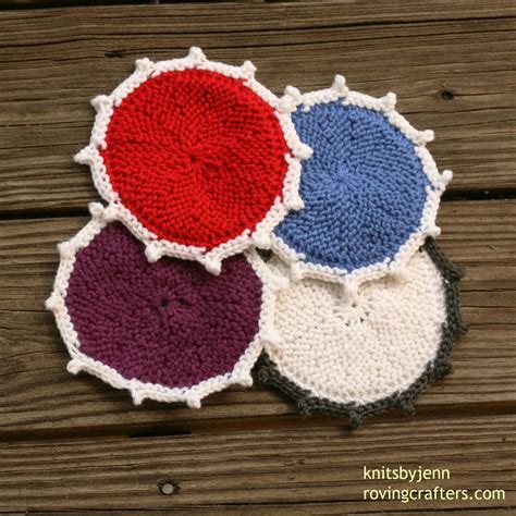 coasters  color   knit pattern roving crafters