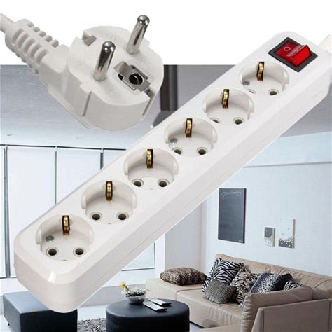 hot sale eu plug  outlets power socket extension cable wall socket mains lead plug strip