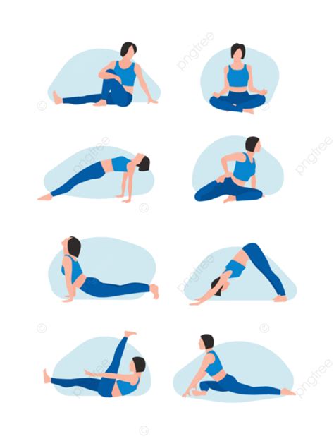 Gambar Berolahraga Fitness Yoga Girl Flat Cartoon Illustration