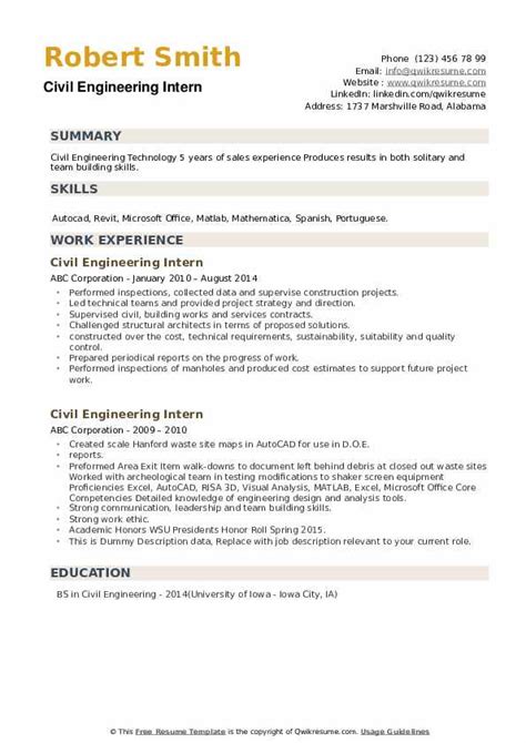 cv template civil engineer  resume templates