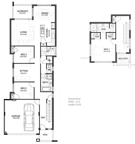 house plans  narrow lots narrow houseplans joy studio design gallery  design