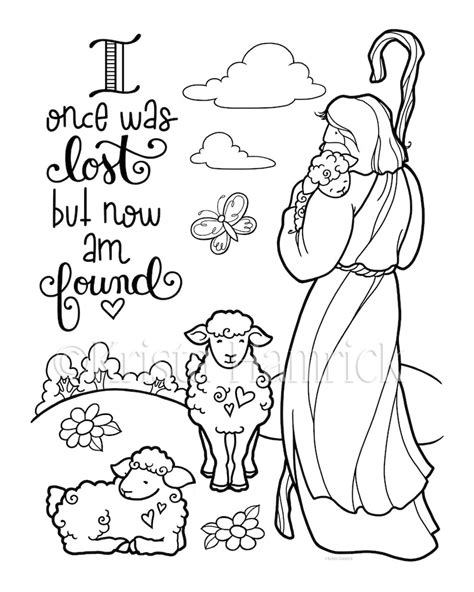 good shepherd  coloring pages  children etsy