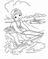 Coloring Summer Pages Kids Fun Printable Sheets Water Season Things Ski Girl Spring sketch template