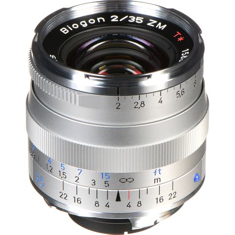 zeiss biogon  mm  zm lens silver   bh photo