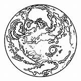 Coloring Wecoloringpage Earth Globe sketch template