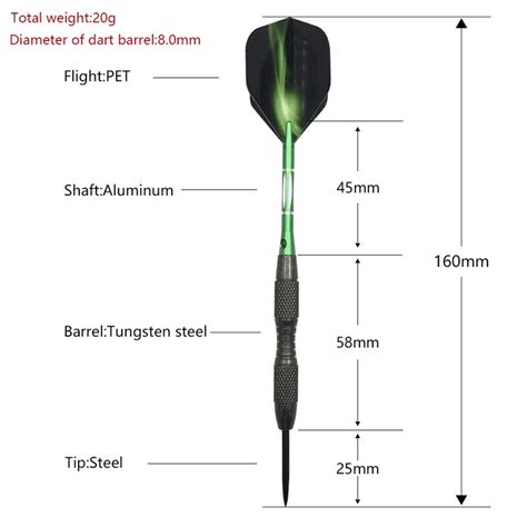 big green man steel darts  pcs  professional dart dimensions cavalier darts